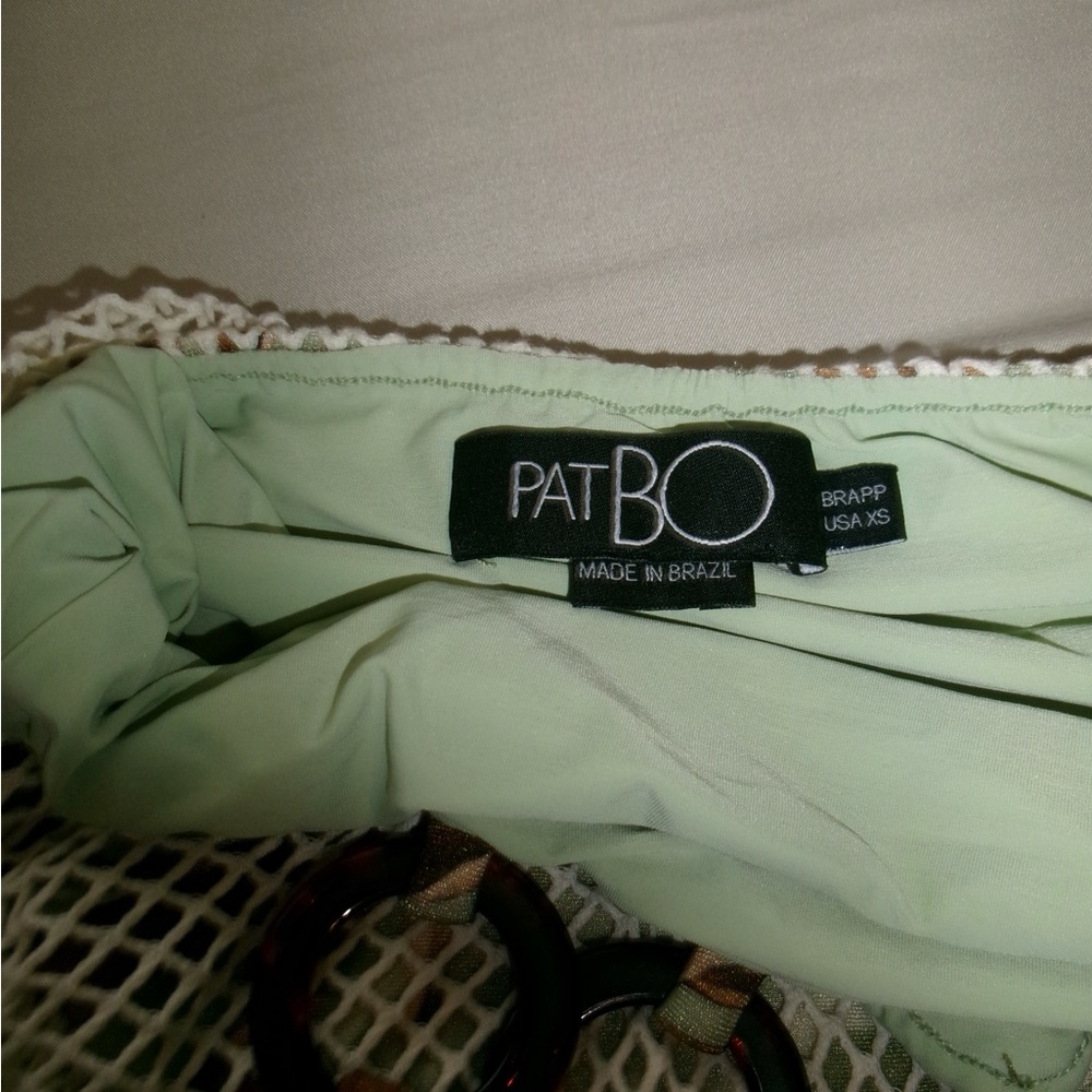 PatBO Sage and Cream Palmera Netted Backless Beach Dress - Picture 6 of 7